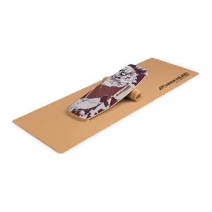 BoarderKING Indoorboard Curved, ravnotežna deska, blazinica, valj, les / pluta #4852