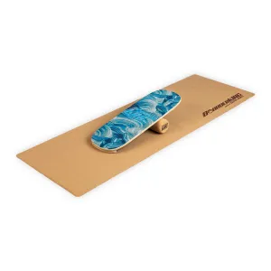 BoarderKING Indoorboard Flow, ravnotežna deska, podloga, valj, les/pluta #4715