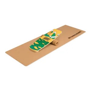 BoarderKING Indoorboard Limited Edition Wakeboard, deska za držanje ravnotežja, podložka, valj, les/pluta