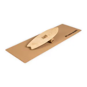 BoarderKING Indoorboard Wave, deska za držanje ravnotežja, podložka, valj, les/pluta