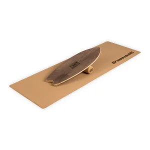 BoarderKING Indoorboard Wave, deska za držanje ravnotežja, podložka, valj, les/pluta #3353