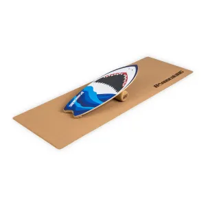 BoarderKING Indoorboard Wave, deska za držanje ravnotežja, podložka, valj, les/pluta #3355