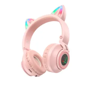 Borofone BO18 brezžične slušalke z mačjimi ušesi, roza #136386