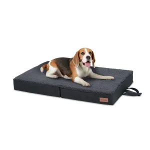 Brunolie Paco, pasja postelja, blazina za psa, pralna, ortopedska, protizdrsna, zračna, zložljiva spominska pena, velikost M (80 × 8 × 55 cm)