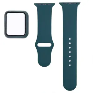 BStrap Silicone pašček + ovitek za Apple Watch 40mm, dark green