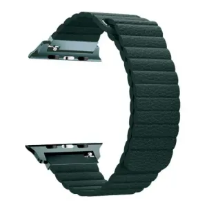 BStrap Leather Loop pašček za Apple Watch 38/40/41mm, Dark Green