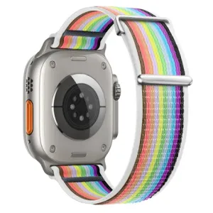 BStrap Velcro Nylon pašček za Apple Watch 38/40/41mm, white rainbow