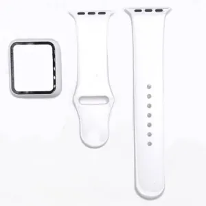 BStrap Silicone pašček + ovitek za Apple Watch 42mm, white