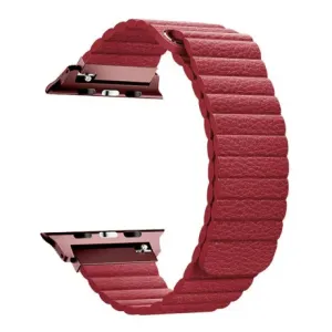 BStrap Leather Loop pašček za Apple Watch 42/44/45mm, Red