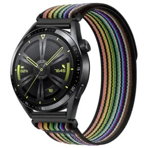 BStrap Velcro Nylon pašček za Xiaomi Watch S1 Active, black rainbow