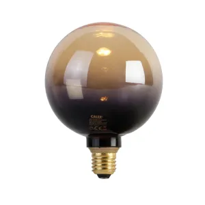 E27 zatemnitvena LED svetilka G125 črno zlato 3,5W 80 lm 1800K