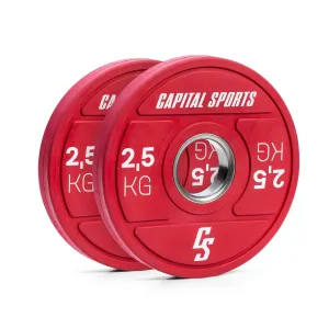 Capital Sports Nipton 2021, kolutna utež, bumper kolut, 2 × 2,5 kg, Ø 50,4 mm, trda guma