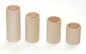 Komplet 4 okroglih lesenih svečnikov (leseni proizvodi)