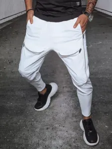 Bele jogger hlače originalnega dizajna