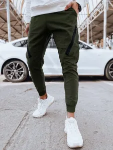 Modne zelene jogger hlače z žepi