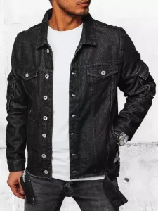 Stilska jeans jakna v črni barvi #130272