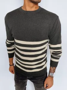 Trendovski grafit črtasti pulover