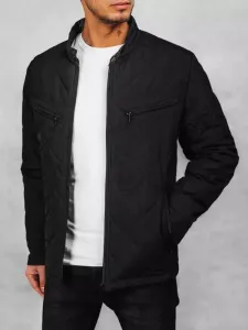 Prešit aprehodna jakna v črni barvi