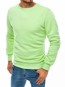 Preprost svetlo zelen pulover brez kapuce