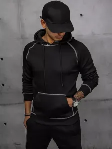Črn stilski pulover s kapuco