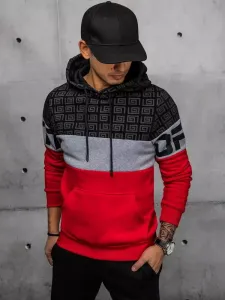 Rdeč stilski pulover z vzorcem