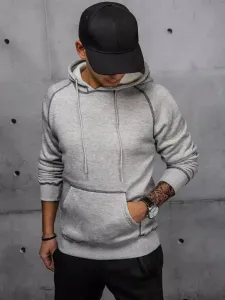 Svetlo siv stilski pulover s kapuco