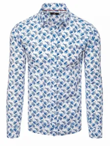 Bela srajca z modrim trendovskim vzorcem