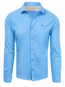Bombažna srajca v modri barvi