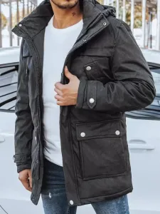 Trendovska temno siva zimska jakna