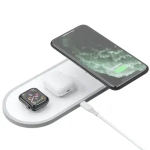Dudao A11 brezžični polnilnik 3in1 na AirPods / Apple Watch / smartphone, bela
