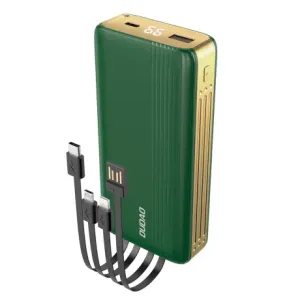 Dudao K4Pro Power Bank 20000mAh 1x USB + kabel USB-C / Lightning / Micro USB, zelena #109610