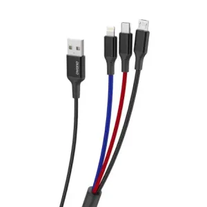Dudao L10Pro 3in1 kabel USB - Lightning / USB-C / Micro USB 5A 38cm, belo #136520