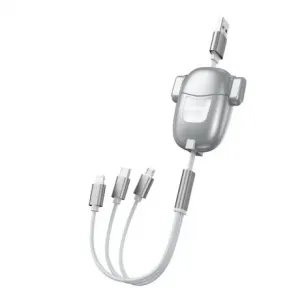 Dudao L8Pro 3in1 kabel USB - Micro USB / Lightning / USB-C 3A 25-110cm, siva #136549