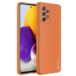 DUX DUCIS Yolo usnjeni ovitek za Samsung Galaxy A72 4G, oranžový #137243