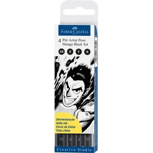 Flomastri Art Pen PITT Manga Black - set Etui 4kom [B-F- S- XS] ()