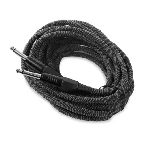 FrontStage 6,35 mm-jack kabel, 6 m, mono, tekstil, črno-bel