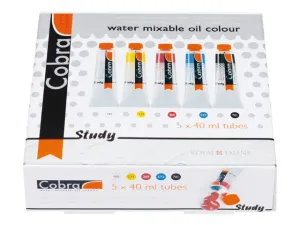 Oljne barve topne v vodi COBRA Study Set 5x40ml (set oljnih)