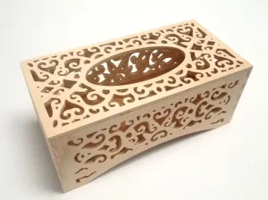 Izrezljana škatlica za robčke (leseni proizvodi za decoupage)