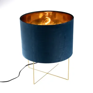 Moderna namizna svetilka modra z zlatom - Rosalina
