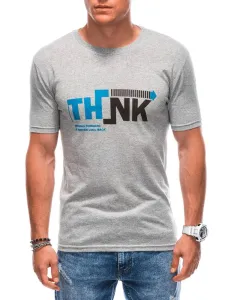 Trendovska siva majica z napisom Think S1898