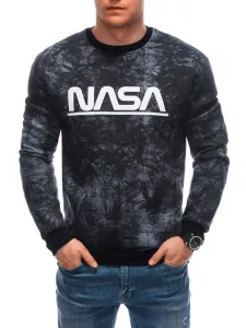 Moški črn pulover z napisom B1662
