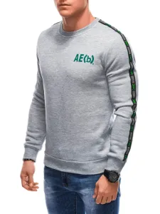 Originalen siv pulover z zelenim napisom B1617