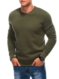 Preprost olivno zelen pulover brez kapuce 22FW-019-V2