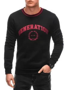 Trendovski črn pulover z rdečim napisom generation B1622