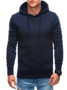 Modni temno moder pulover s kapuco 22FW-018-V5