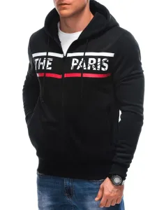 Trendovski črn pulover s kapuco PARIS B1625