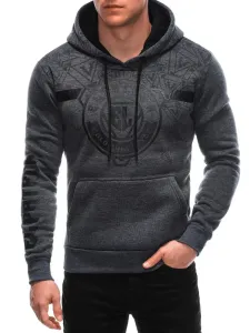 Zanimiv grafit pulover s kapuco in napisom B1627