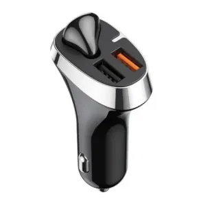 Joyroom Car Charger avtomobilski adapter, brezžična slušalka QC, 2x USB 2.1A 30W, črna #140654
