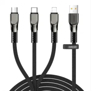 Joyroom 3in1 kabel USB - Lightning / Lightning / USB-C 3.5A 1.3m, črna #140805