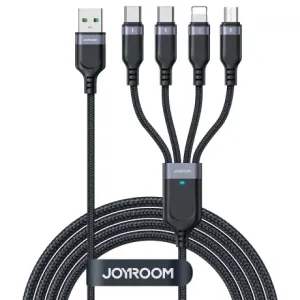 Joyroom 4in1 kabel USB - 2x USB-C / Lightning / Micro USB 3.5A 1.2m, črna